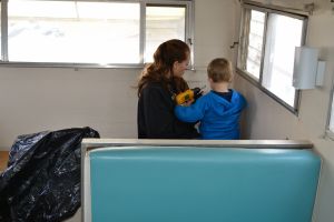 Daughter #3 and Adorable Nephew lend a hand.